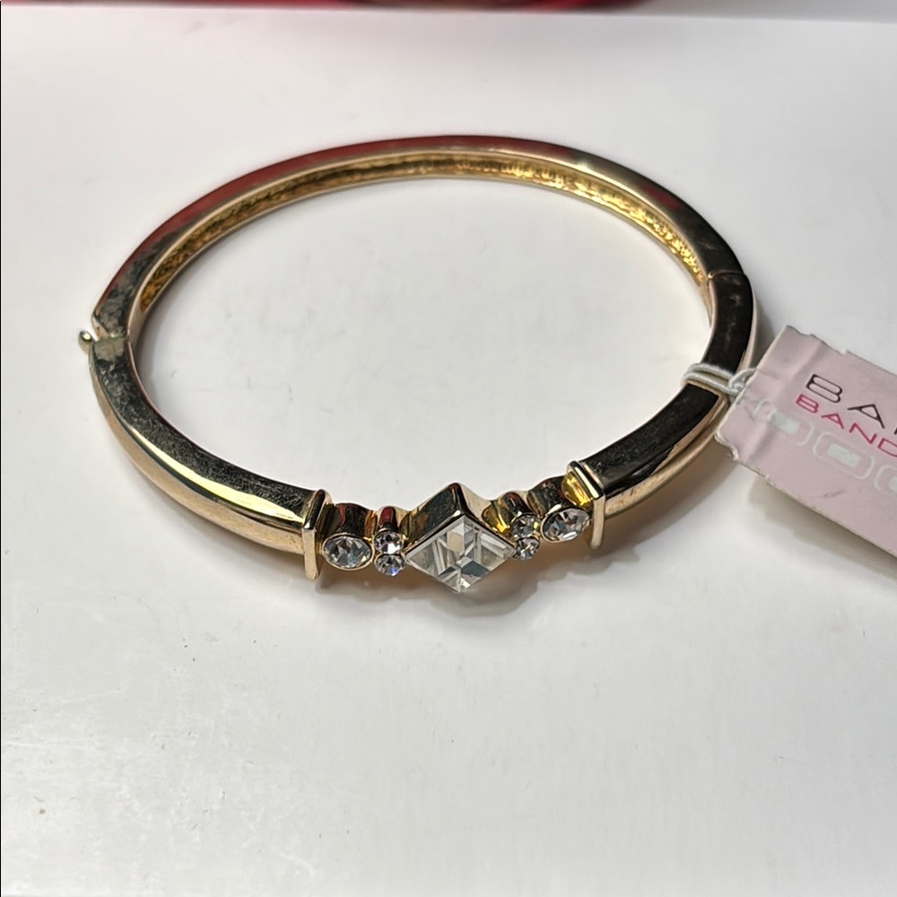 NWT Gold Tone and Stunning CZ Bangle Bracelet
